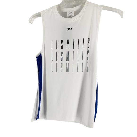 Reebok Tops - Reebok Les Mills Speedwick White Blue Tank Size XS NWT